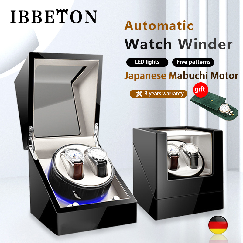 Watch Display Storage Box Carbon Fiber - IBBETON Automatic Luxury Watch Winder Mabuchi