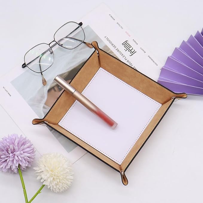 Valet Tray Nightstand Organizer Leather - 10 Pack Sublimation Blanks Valet Tray