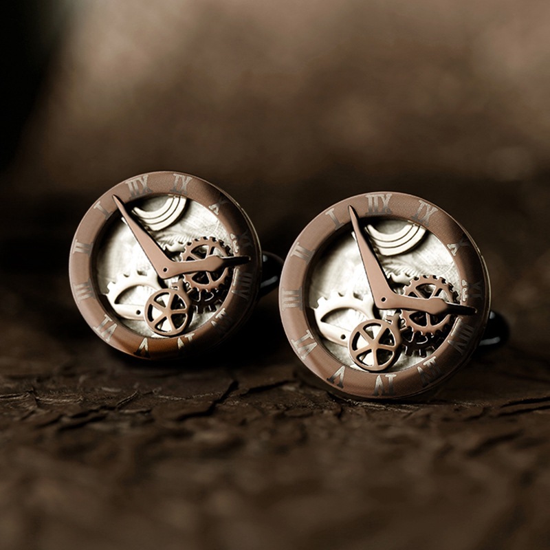 Cufflinks Men Stainless Steel Luxury - Clock Cufflinks Luxury British French Men's