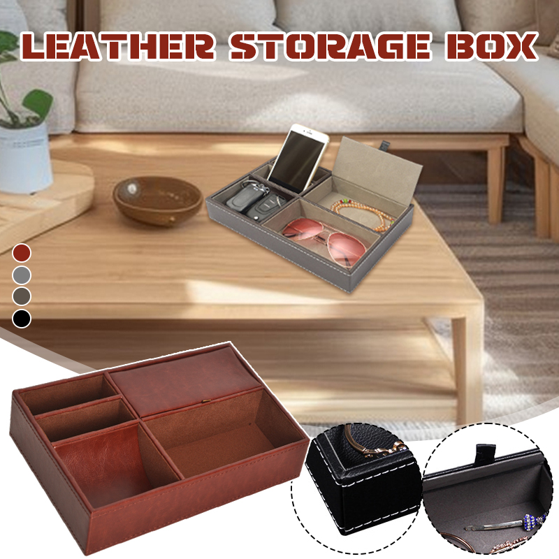 Men's Valet Tray Desktop PU Le - огляд і ціна Valet Tray Nightstand Organizer Leather