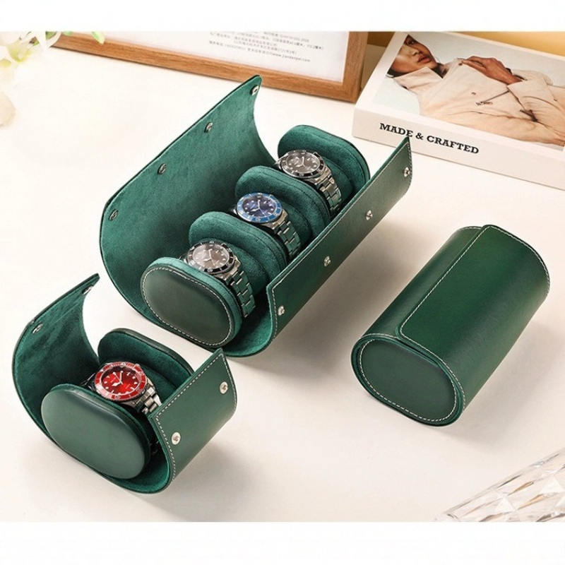 Portable Leather Watch Case Ro - огляд і ціна Watch Travel Roll Case 3 Slots Leather