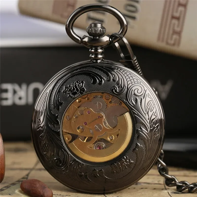 Antique Carved Roman Numeral P - огляд і ціна Pocket Watch Mechanical Skeleton Vintage