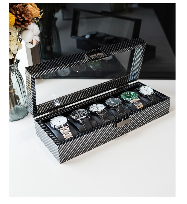 Carbon Fiber Watch Box 6/10/12 - огляд і ціна Watch Display Storage Box Carbon Fiber