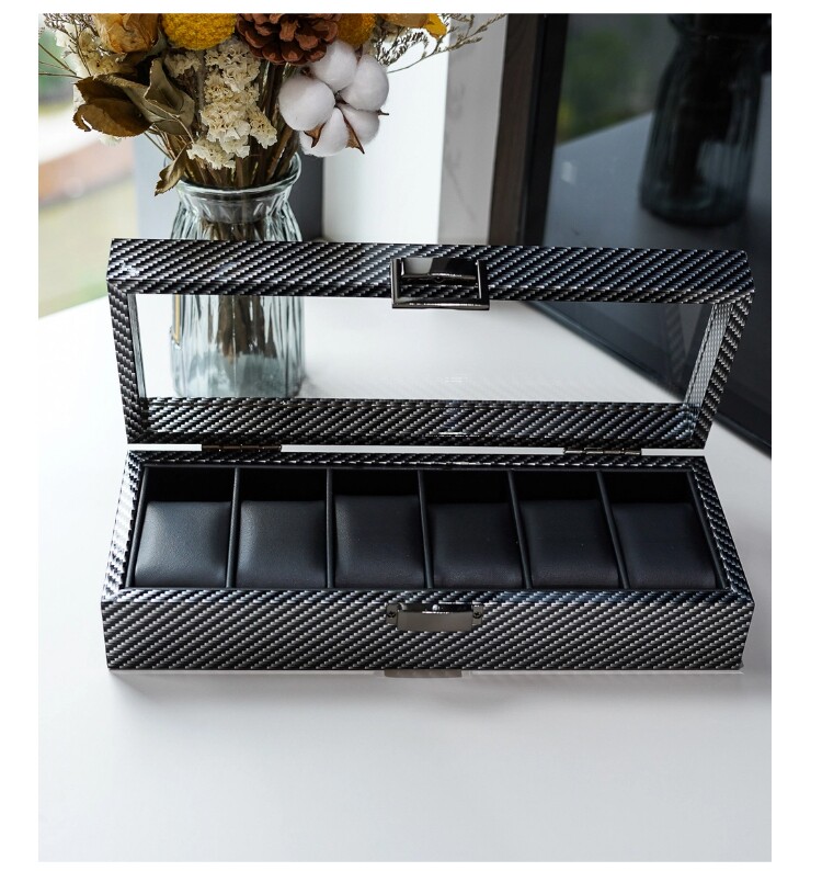 Carbon Fiber Watch Box 6/10/12 - огляд і ціна Watch Display Storage Box Carbon Fiber