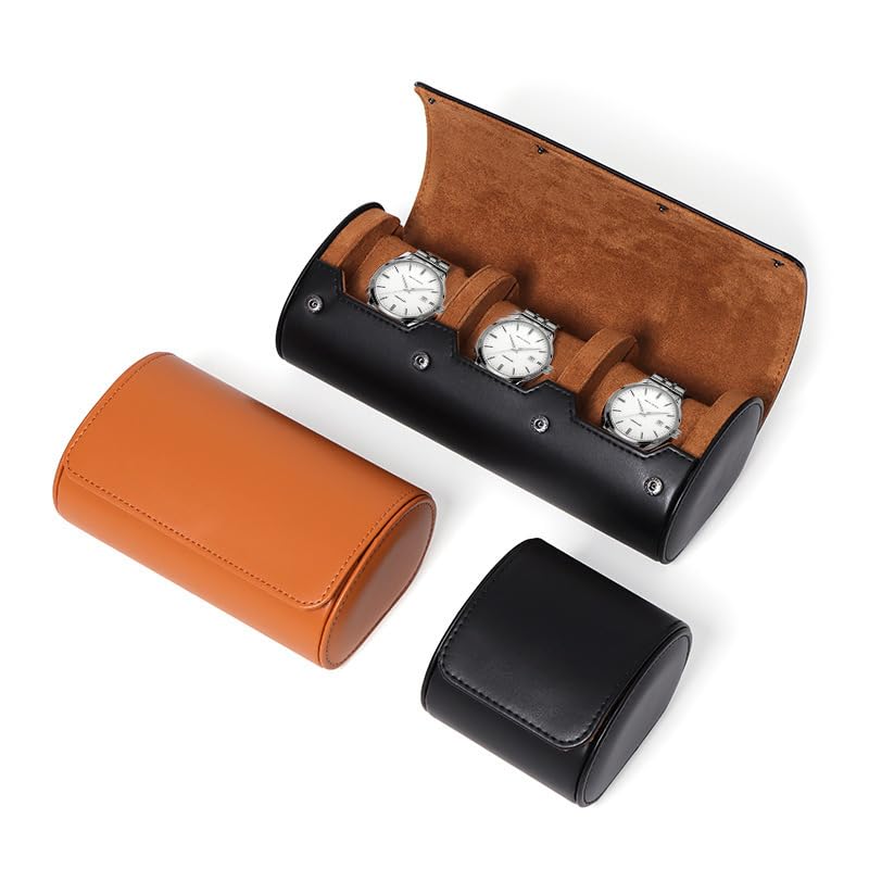 1 2 3 Slots Watch Travel Case  - огляд і ціна Watch Travel Roll Case 3 Slots Leather