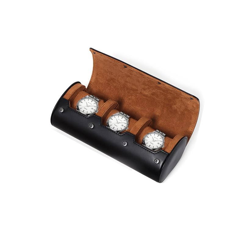 1 2 3 Slots Watch Travel Case  - огляд і ціна Watch Travel Roll Case 3 Slots Leather