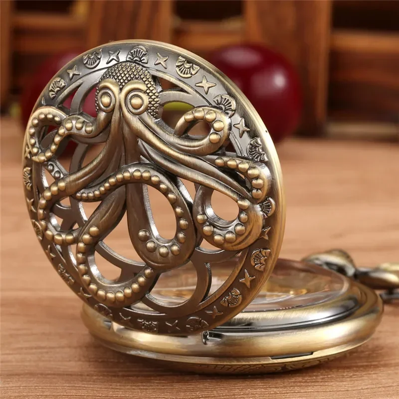 Vintage Octopus Design Men Wom - огляд і ціна Pocket Watch Mechanical Skeleton Vintage