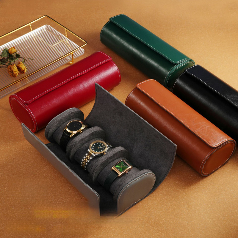 Watch Roll Storage Box Mechani - огляд і ціна Watch Travel Roll Case 3 Slots Leather