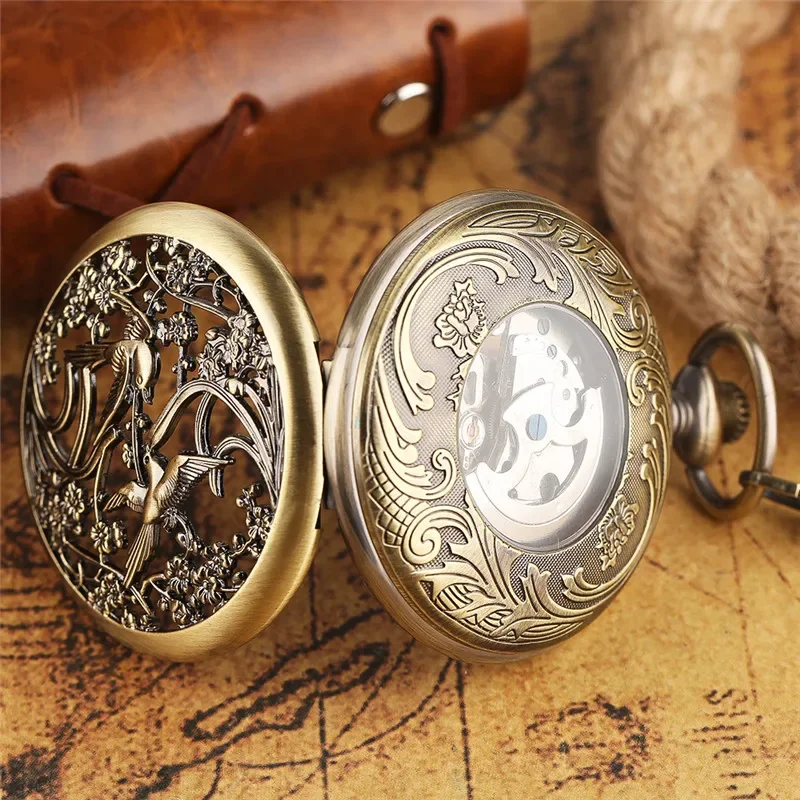 Vintage Hollow Out Magpie Pock - огляд і ціна Pocket Watch Mechanical Skeleton Vintage