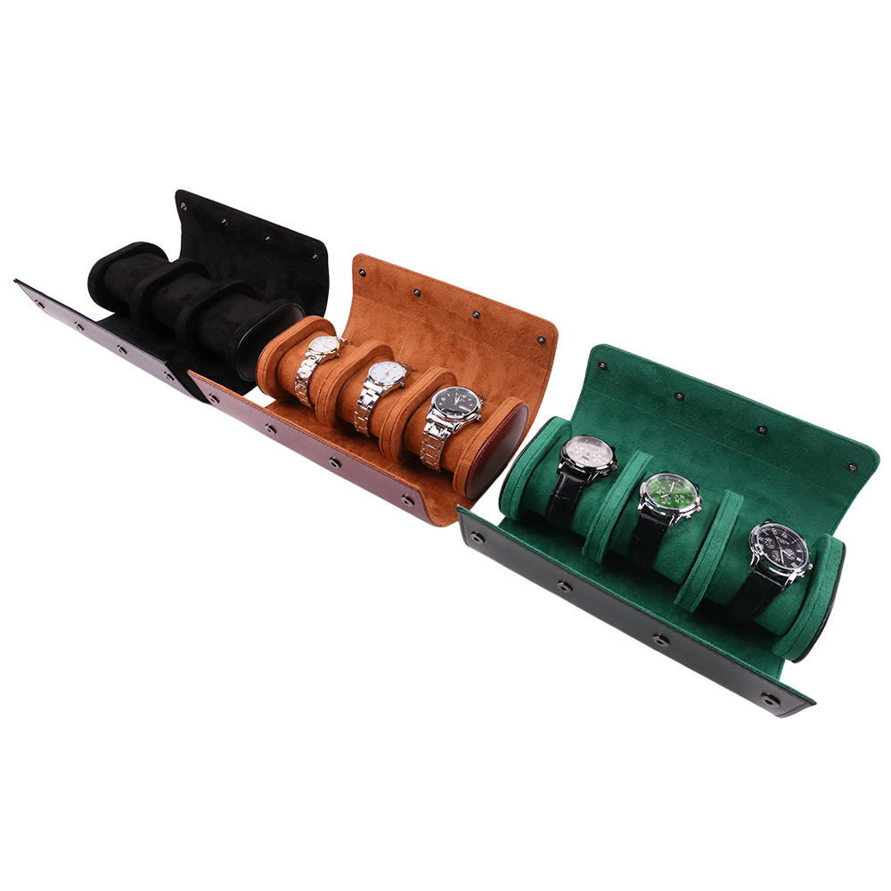 Luxury Portable 3 Slots PU Lea - огляд і ціна Watch Travel Roll Case 3 Slots Leather