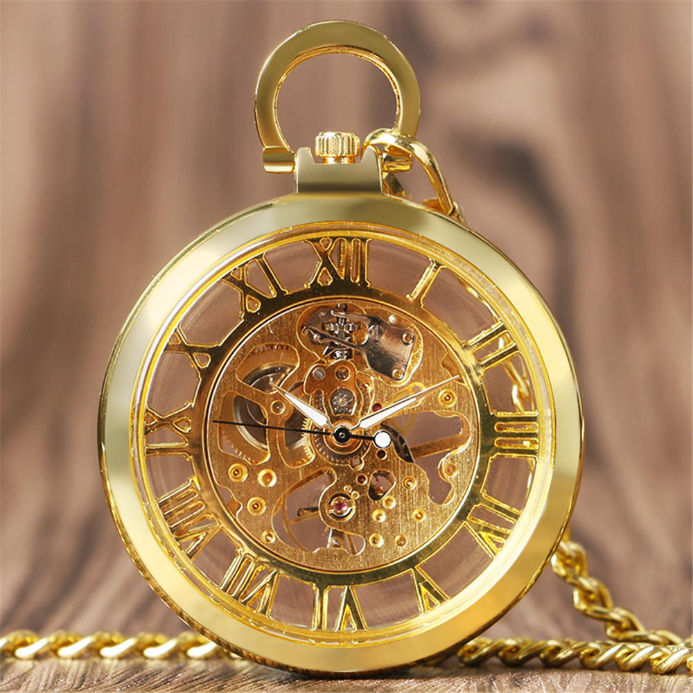 Transparent Skeleton Roman Num - огляд і ціна Pocket Watch Mechanical Skeleton Vintage
