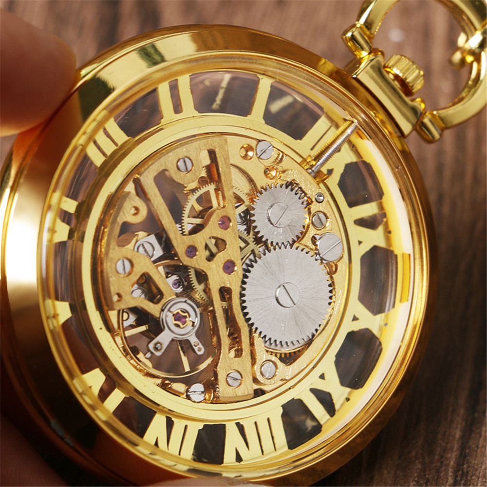 Transparent Skeleton Roman Num - огляд і ціна Pocket Watch Mechanical Skeleton Vintage