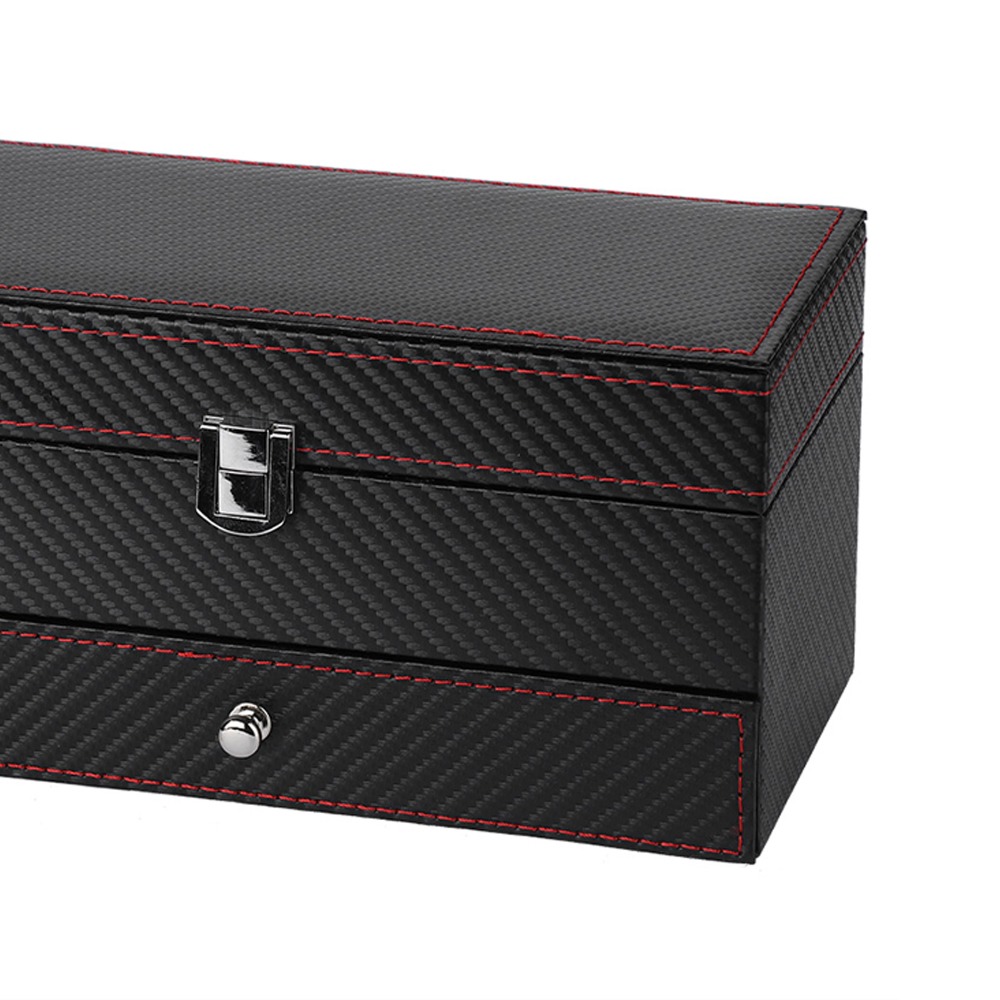 Portable Black Jewelry Organiz - огляд і ціна Watch Display Storage Box Carbon Fiber