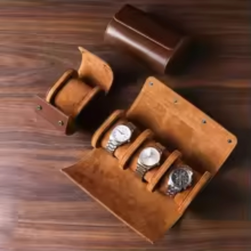 New High-End Luxury Embers Lea - огляд і ціна Watch Travel Roll Case 3 Slots Leather