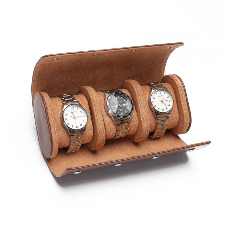 New High-End Luxury Embers Lea - огляд і ціна Watch Travel Roll Case 3 Slots Leather