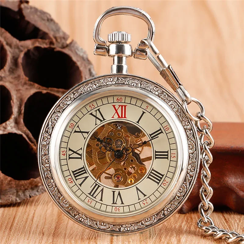 Vintage Men Women Skeleton Han - огляд і ціна Pocket Watch Mechanical Skeleton Vintage