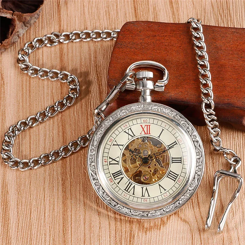 Vintage Men Women Skeleton Han - огляд і ціна Pocket Watch Mechanical Skeleton Vintage