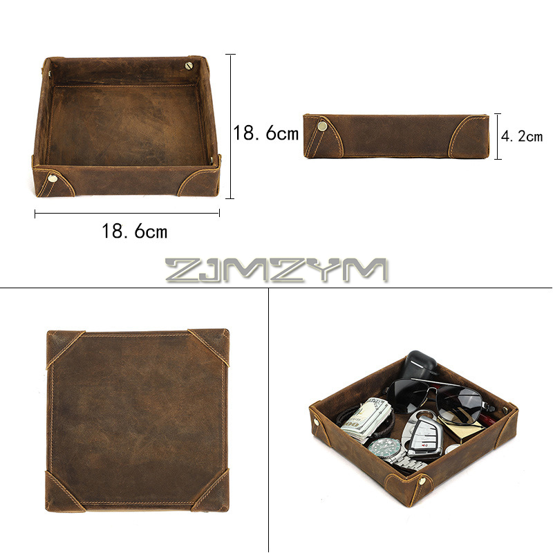 Valet Tray Desk Organizer, Lea - огляд і ціна Valet Tray Nightstand Organizer Leather