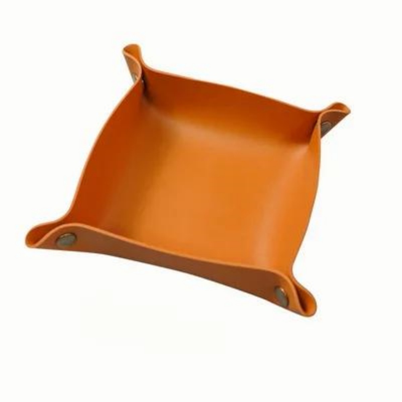 1/2PCS 25x25CM Valet Tray Fold - огляд і ціна Valet Tray Nightstand Organizer Leather
