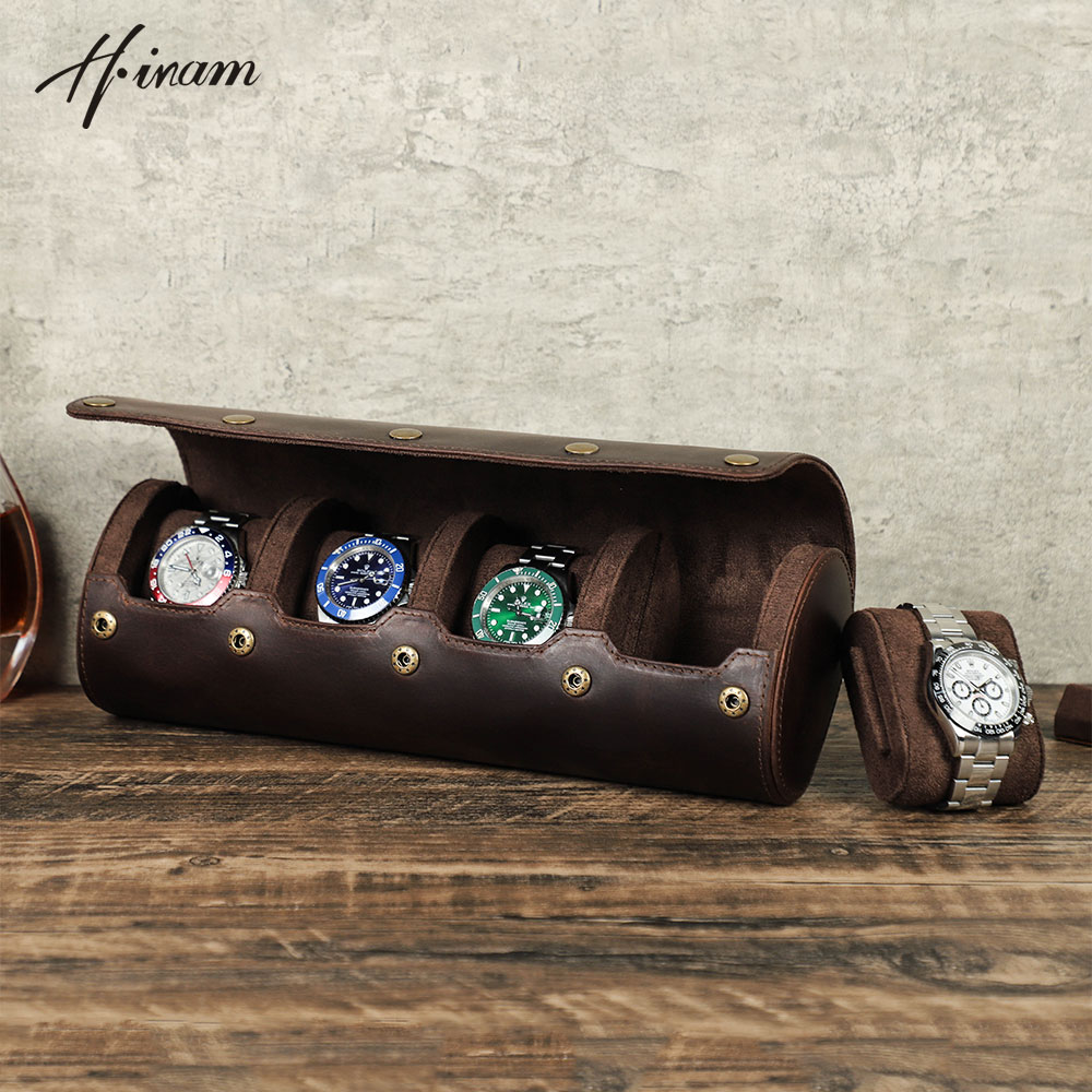 Vintage Genuine Leather 1/2/3/ - огляд і ціна Watch Travel Roll Case 3 Slots Leather