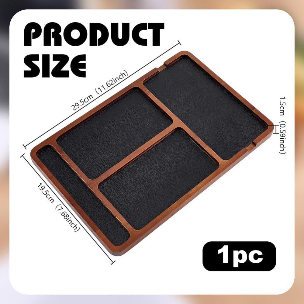 Wooden Valet Tray Nightstand O - огляд і ціна Valet Tray Nightstand Organizer Leather
