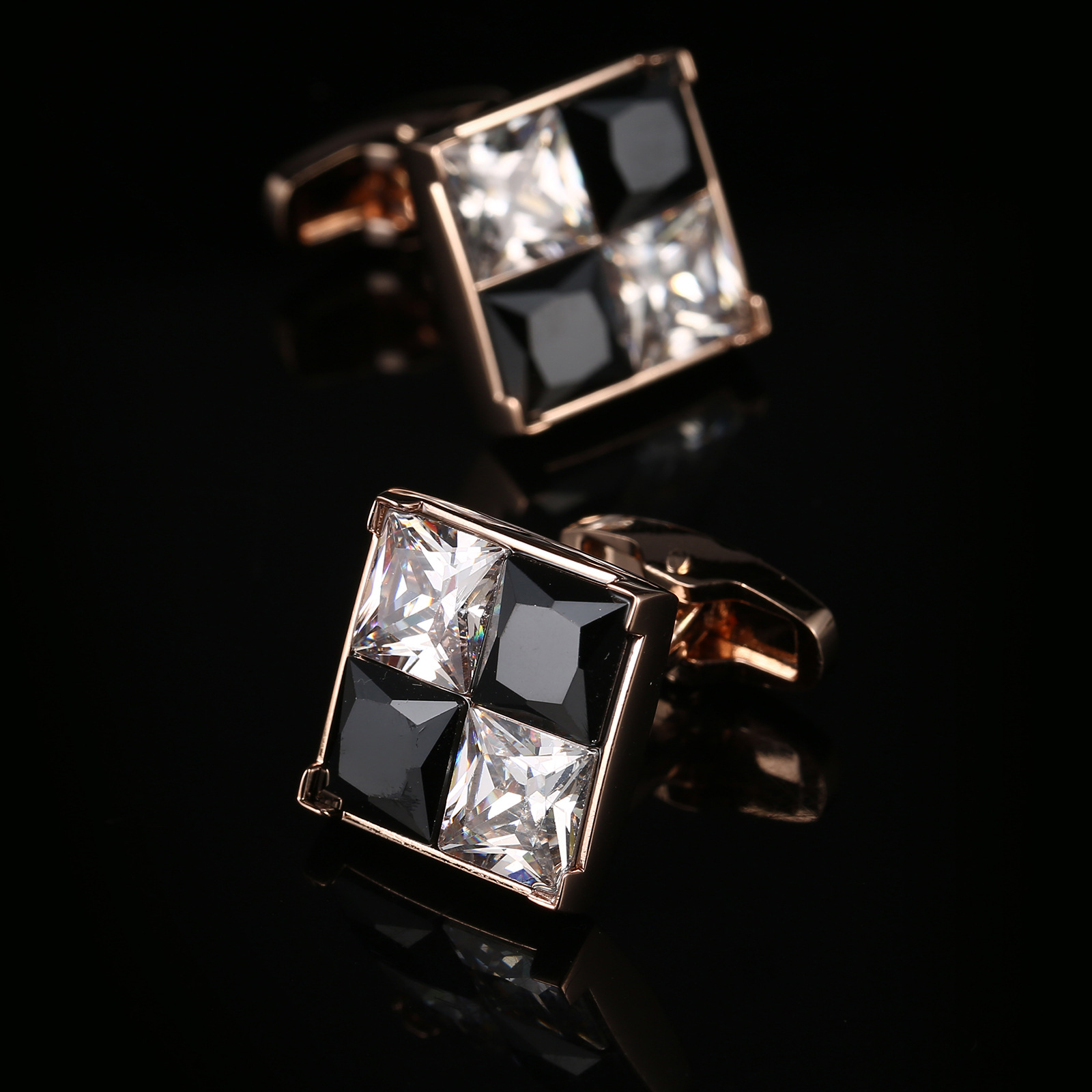 Luxury Mens Black White Crysta - огляд і ціна Cufflinks Men Stainless Steel Luxury