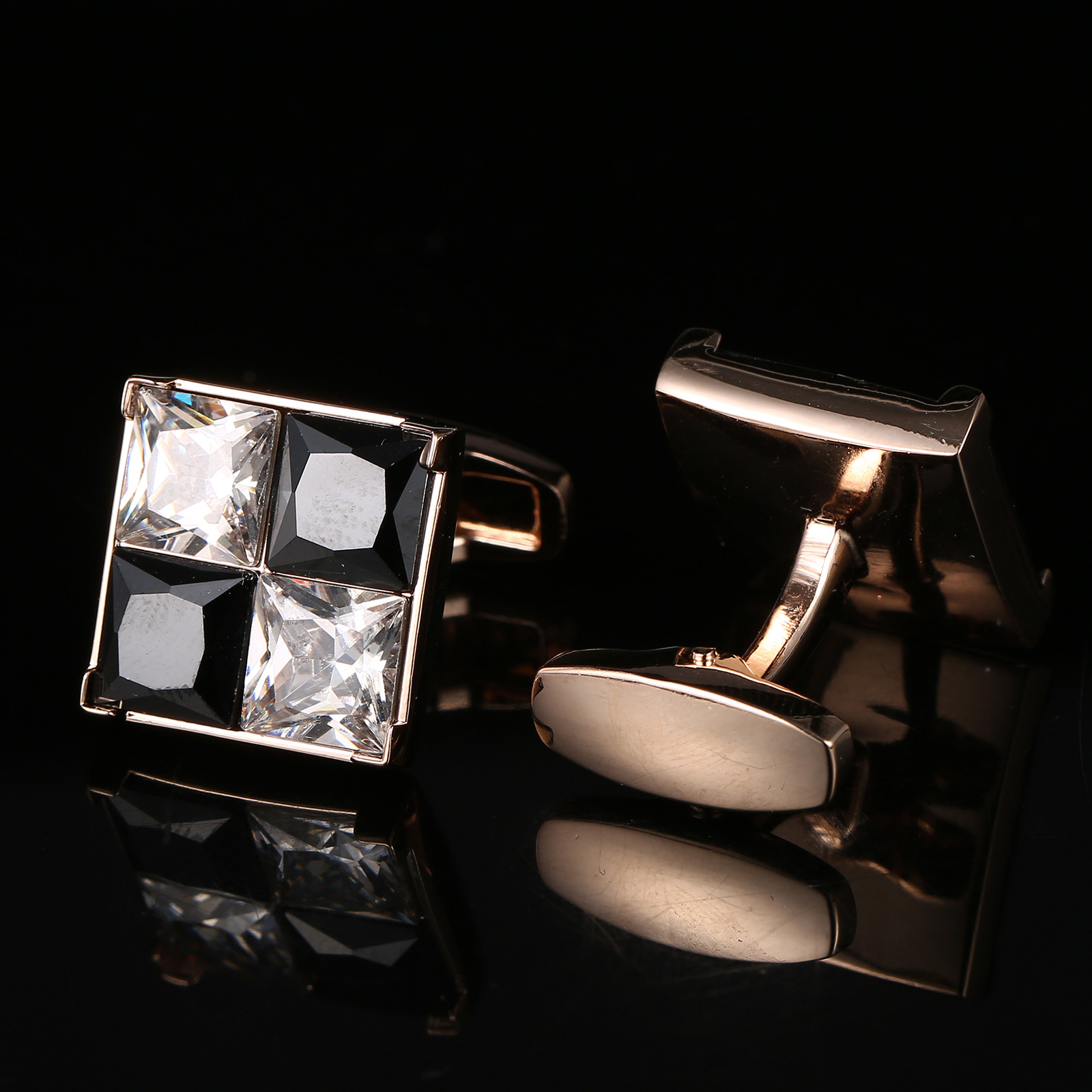 Luxury Mens Black White Crysta - огляд і ціна Cufflinks Men Stainless Steel Luxury