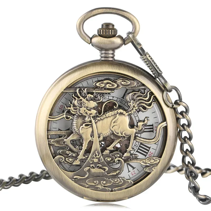 Retro Kylin Skeleton Men's Poc - огляд і ціна Pocket Watch Mechanical Skeleton Vintage