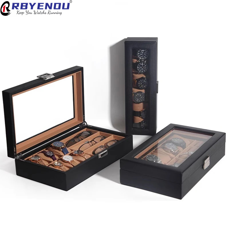 OEM Watch Case Storage Watches - огляд і ціна Watch Display Storage Box Carbon Fiber