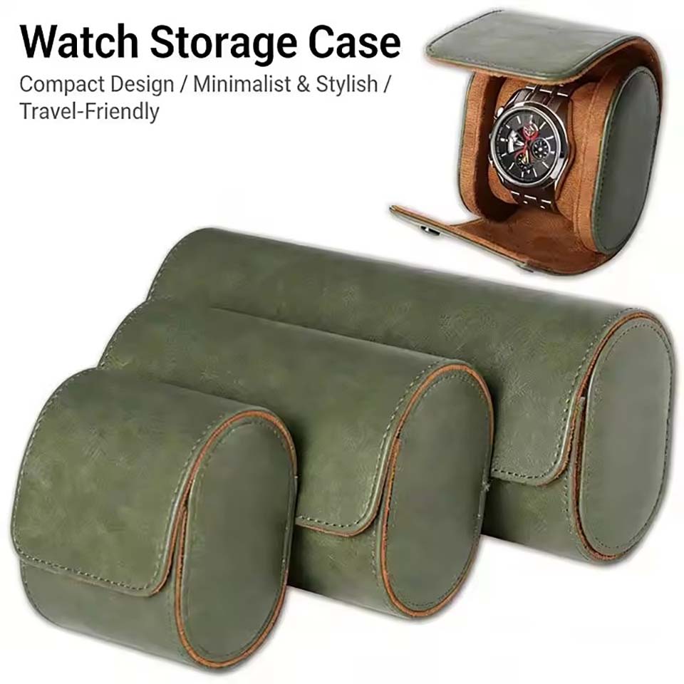 Watch Roll Travel Case 1/2/3-S - огляд і ціна Watch Travel Roll Case 3 Slots Leather