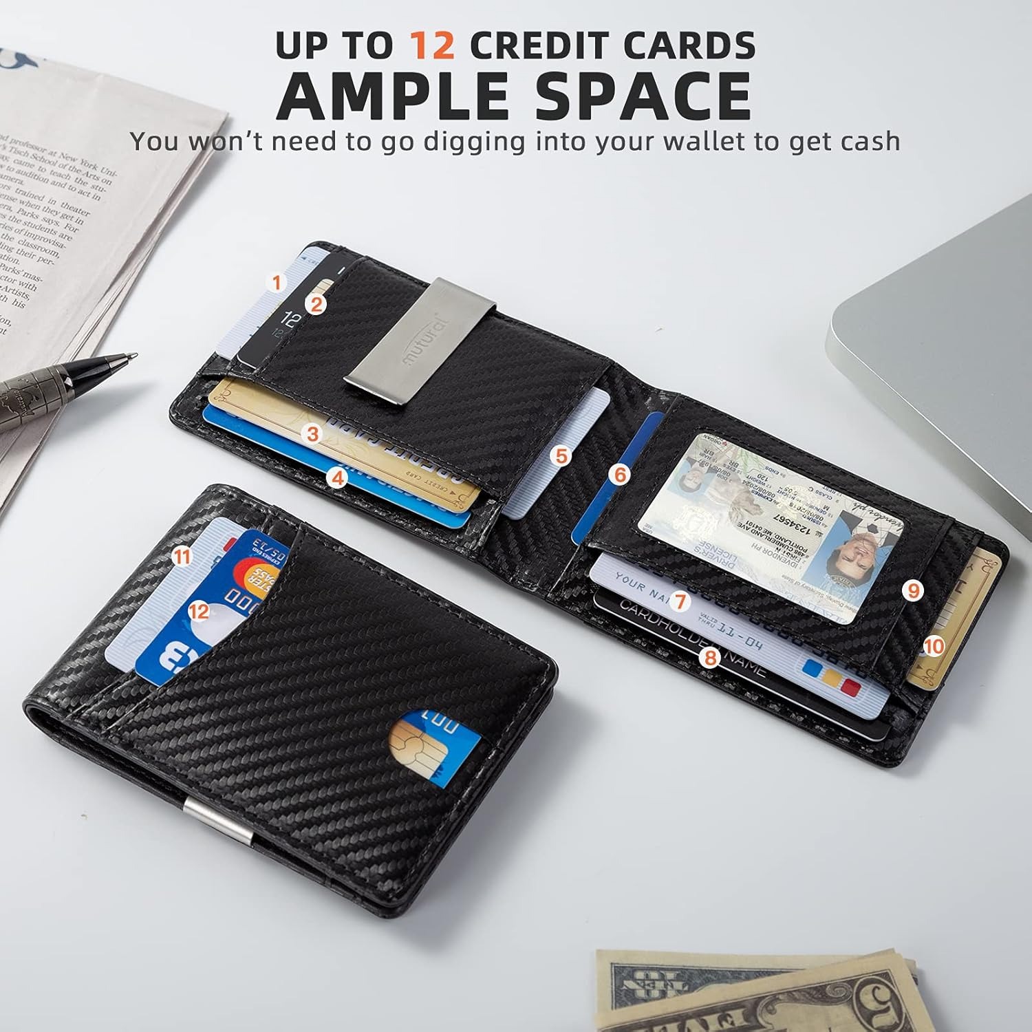 Mutural Minimalist Slim Wallet - огляд і ціна Money Clip Minimalist Rfid Blocking