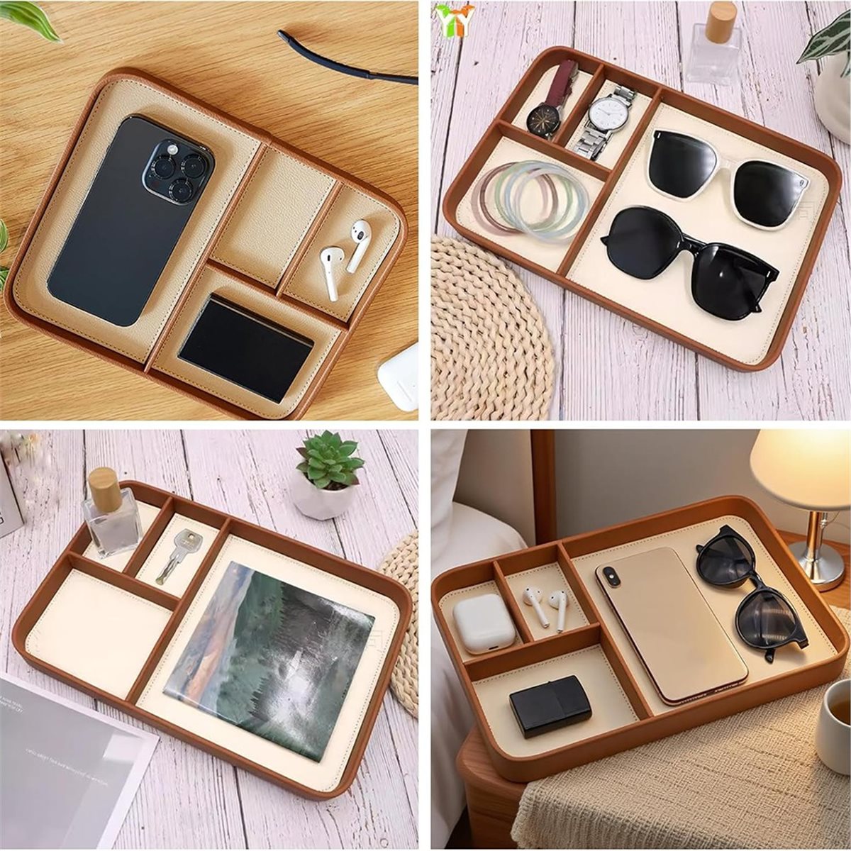High Quality Men'S Vegan Leath - огляд і ціна Valet Tray Nightstand Organizer Leather