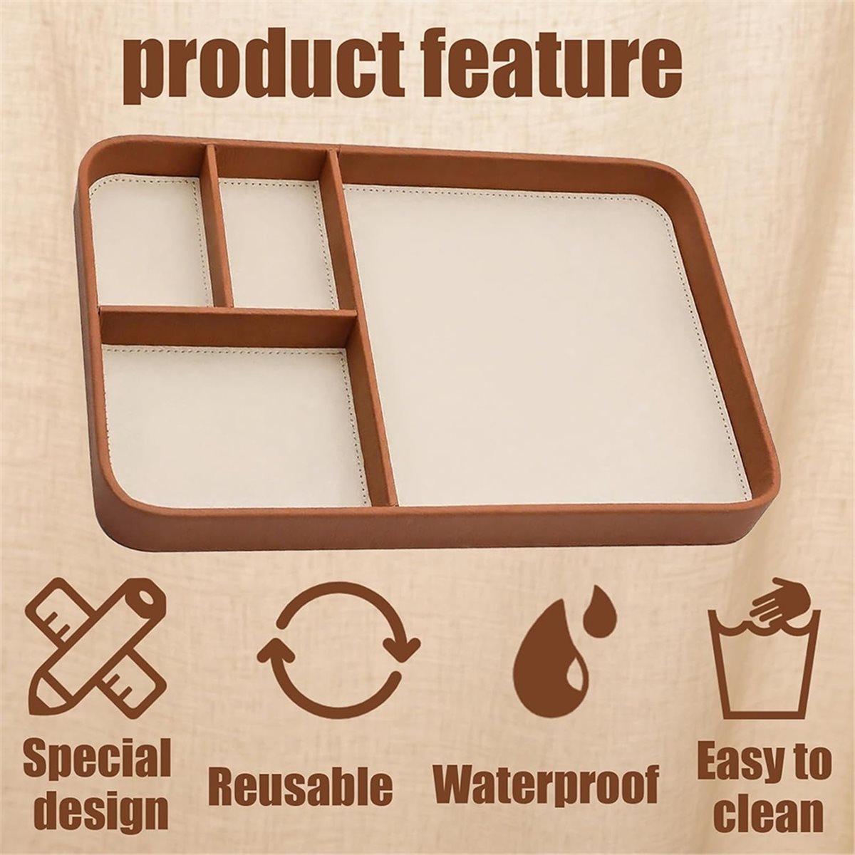 High Quality Men'S Vegan Leath - огляд і ціна Valet Tray Nightstand Organizer Leather
