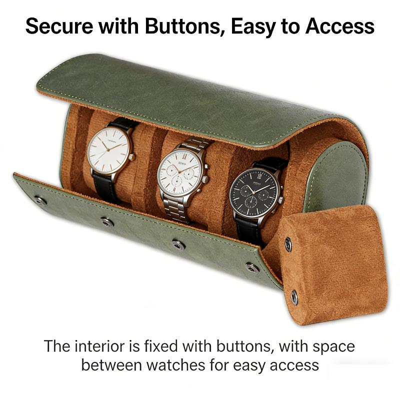 Leather Watch Roll 1 2 3 Slots - огляд і ціна Watch Travel Roll Case 3 Slots Leather