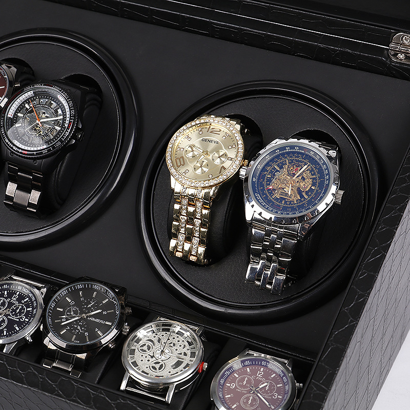 Leather Watch Winders 4 Slot M - огляд і ціна Watch Display Storage Box Carbon Fiber