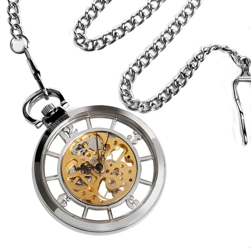 Transparent Hollow Hand Wind M - огляд і ціна Pocket Watch Mechanical Skeleton Vintage