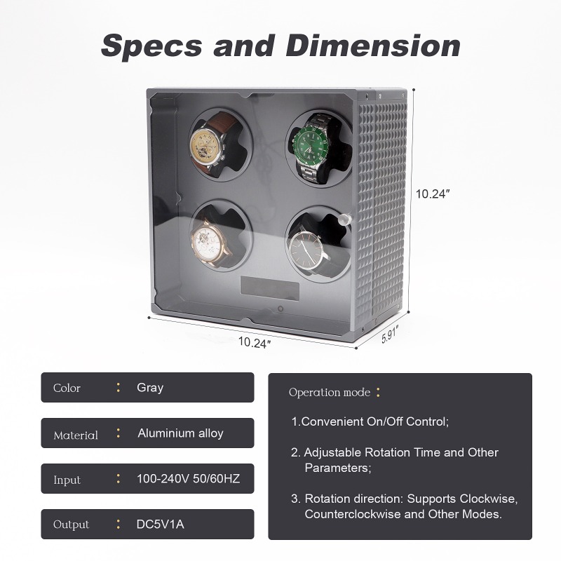4 Slot Watch Winders Automatic - огляд і ціна Watch Winder 4 Watches Automatic Silent