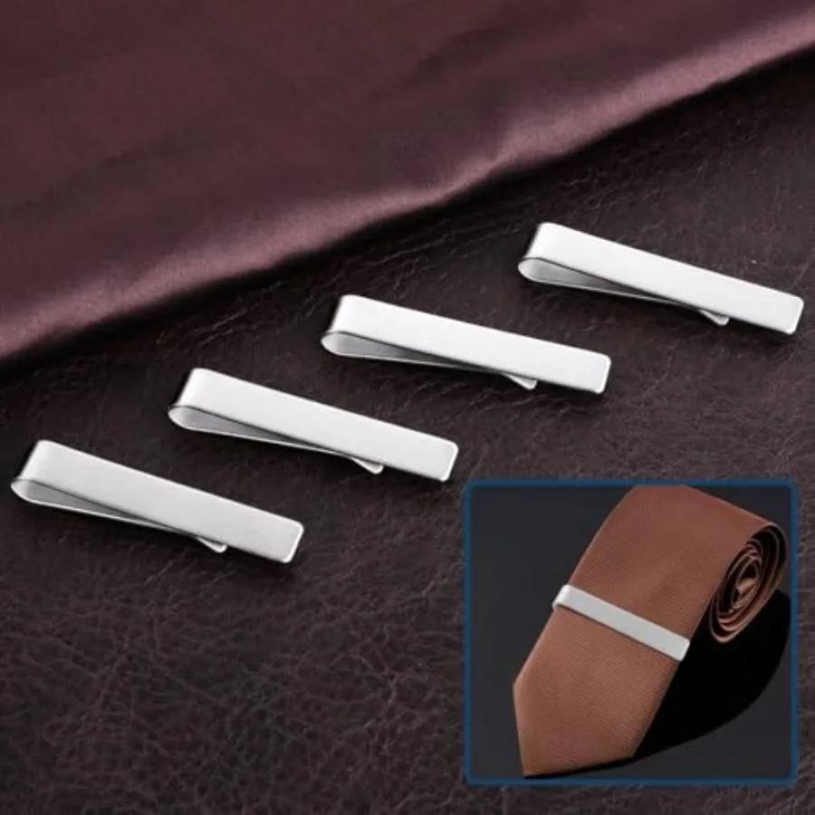 4 Pcs Stainless Steel Tie Clip - огляд і ціна Tie Clip Bar Set Stainless Steel