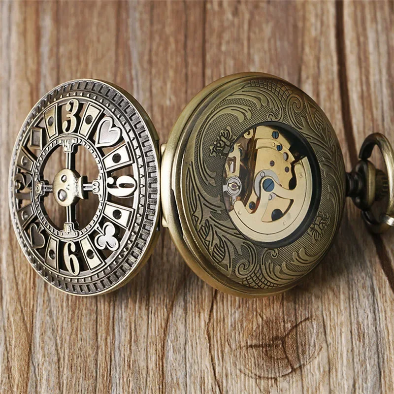 Vintage Poker Skull Head Skele - огляд і ціна Pocket Watch Mechanical Skeleton Vintage