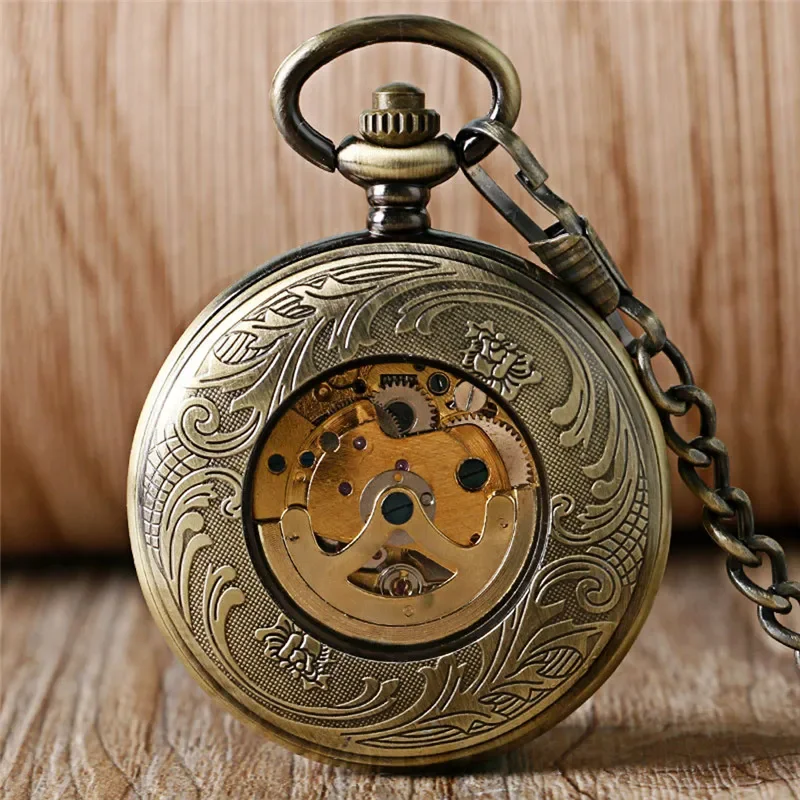 Vintage Poker Skull Head Skele - огляд і ціна Pocket Watch Mechanical Skeleton Vintage