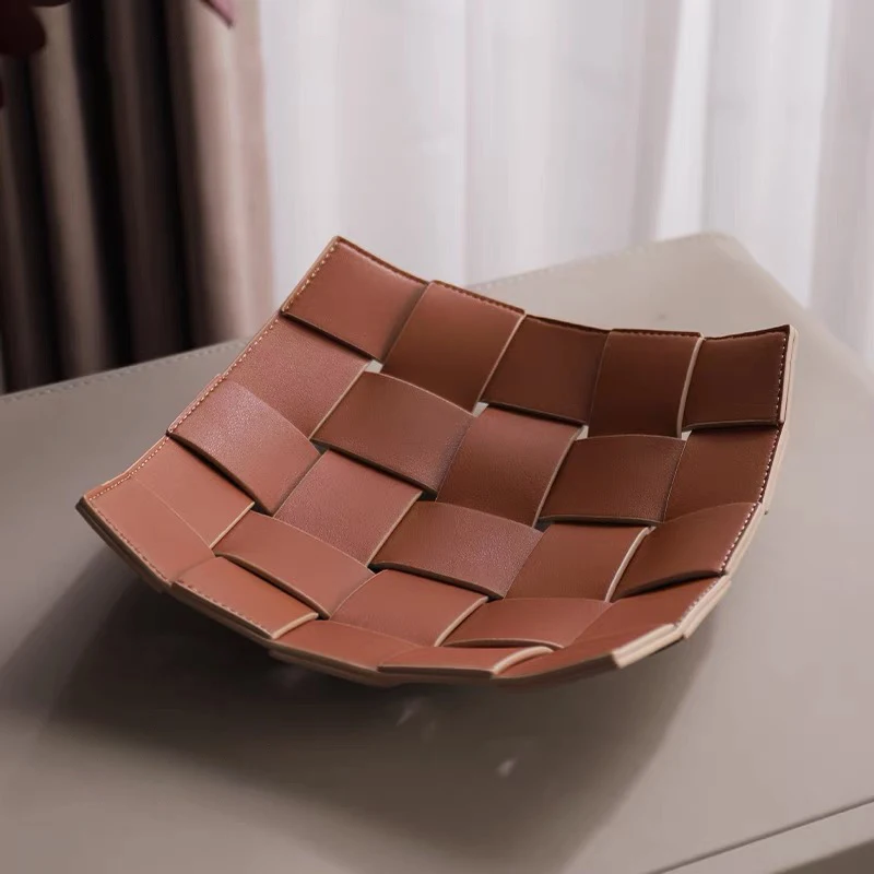 Valet Tray PU Leather Key Bowl - огляд і ціна Valet Tray Nightstand Organizer Leather