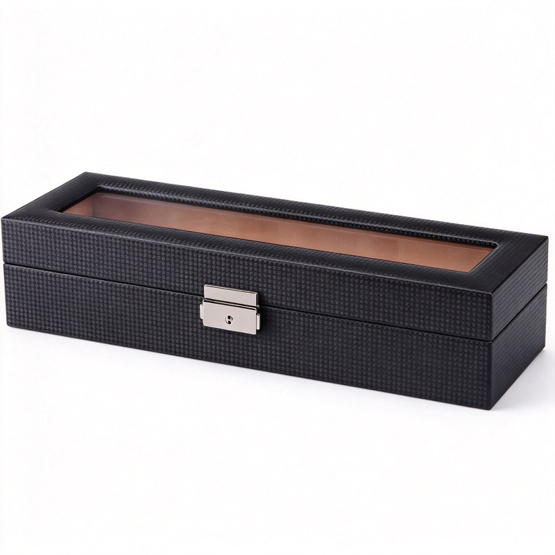 For Carbon Fiber Pattern 6-dig - огляд і ціна Watch Display Storage Box Carbon Fiber