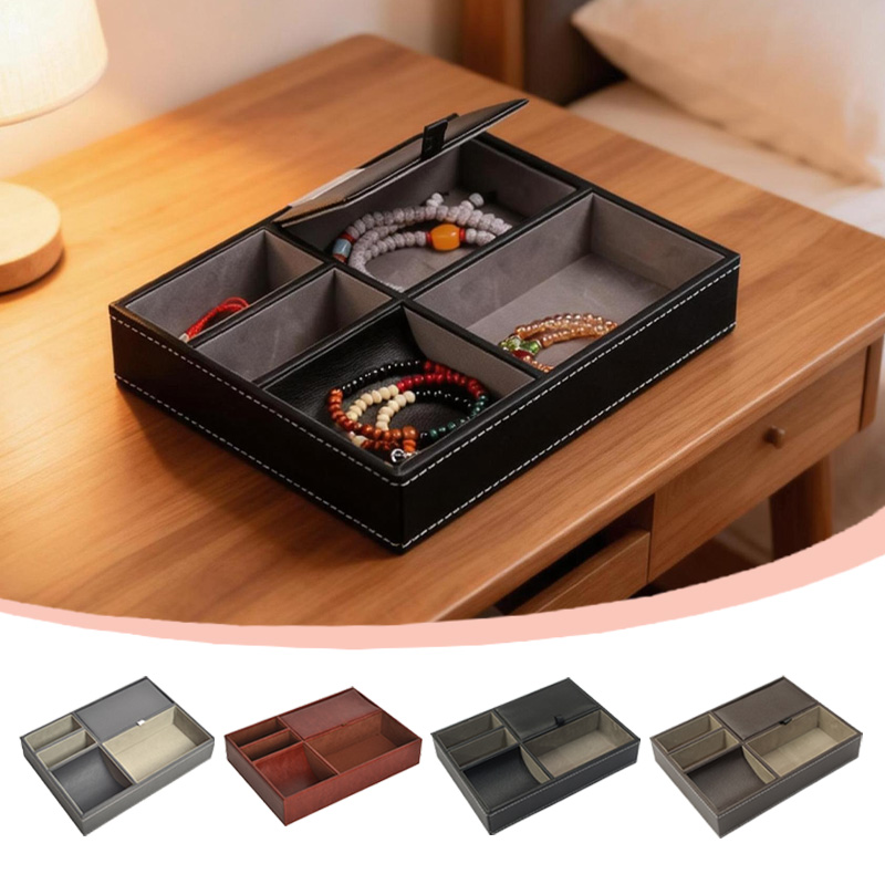 Wood Leather Tray Organizer Me - огляд і ціна Valet Tray Nightstand Organizer Leather