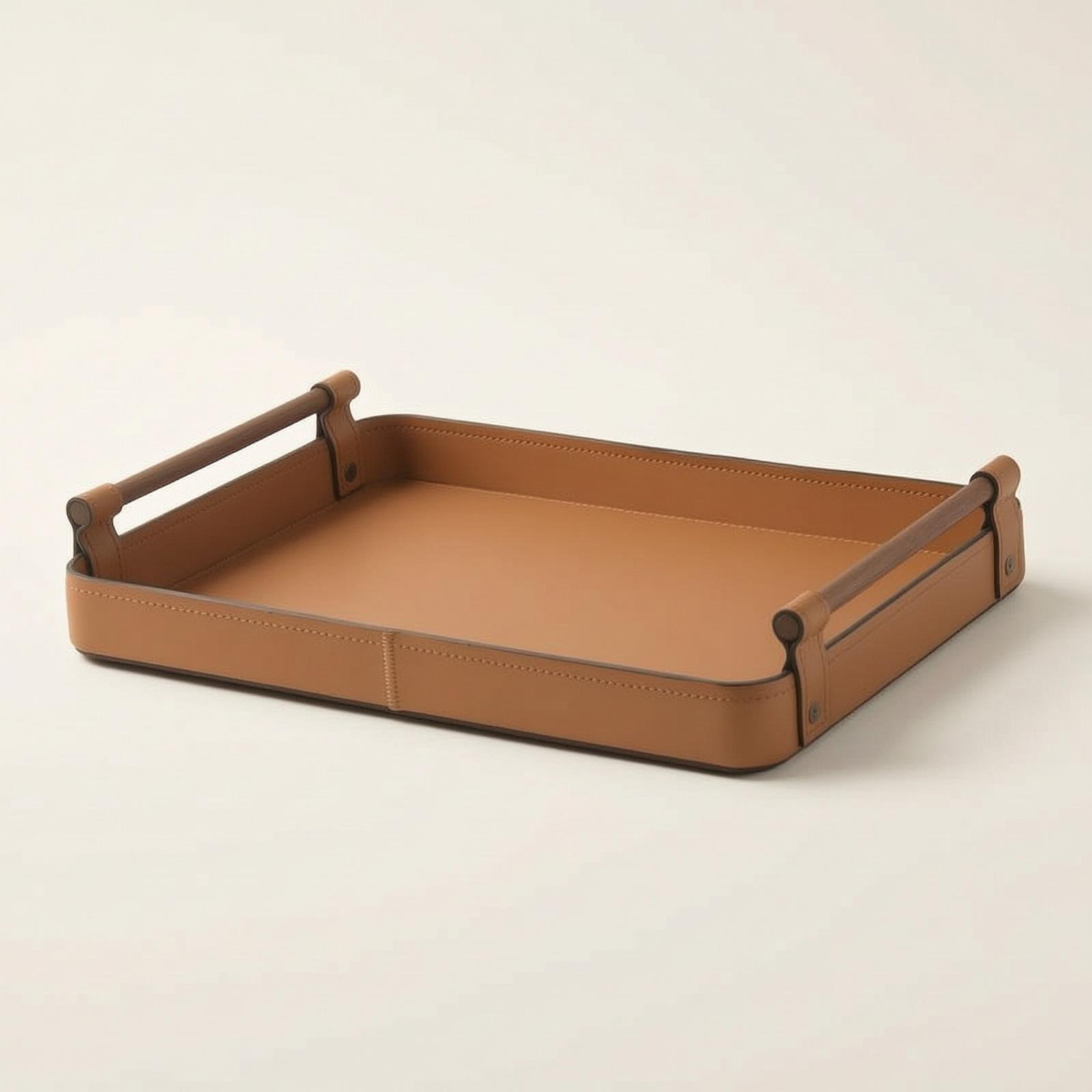 Storage Tray with Handles Leat - огляд і ціна Valet Tray Nightstand Organizer Leather