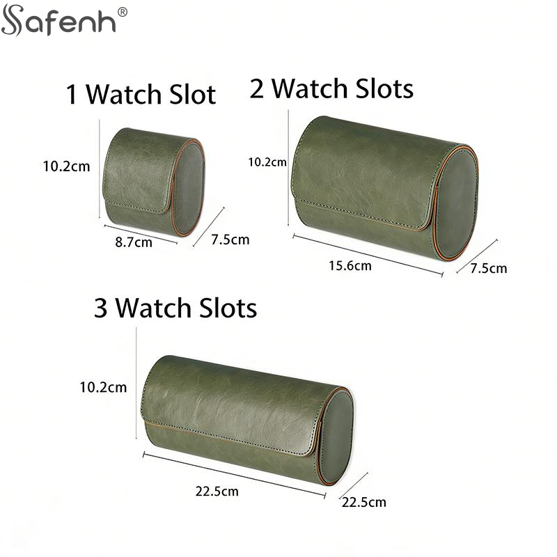 Luxury Leather Watch Roll 1 2  - огляд і ціна Watch Travel Roll Case 3 Slots Leather