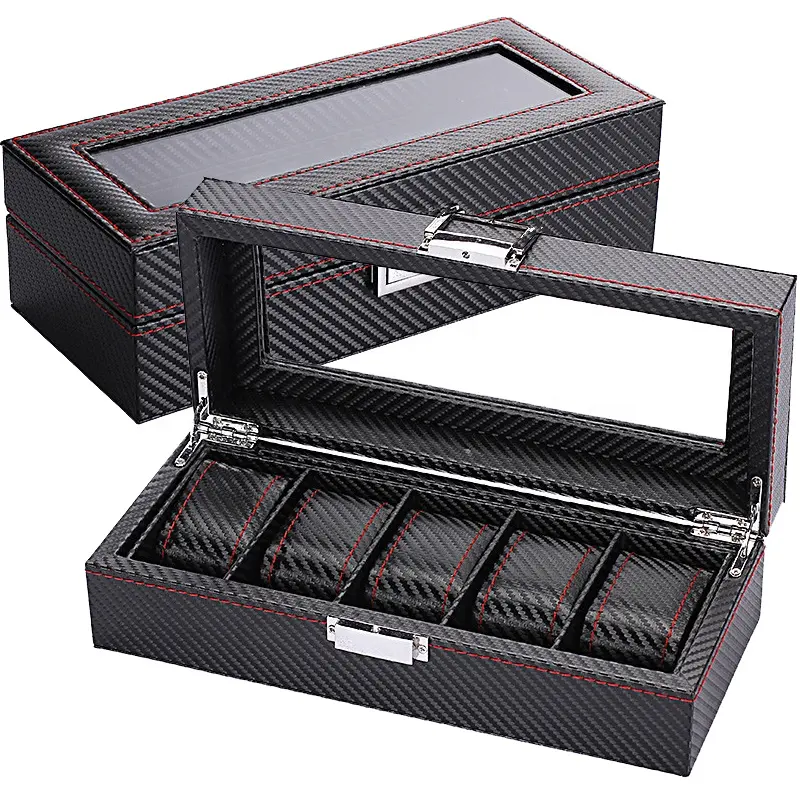 WellZone Fashion Style 5/6/10/ - огляд і ціна Watch Display Storage Box Carbon Fiber
