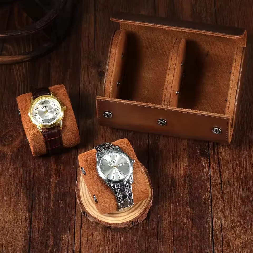 Watch Roll Travel Case-1/2/3 S - огляд і ціна Watch Travel Roll Case 3 Slots Leather